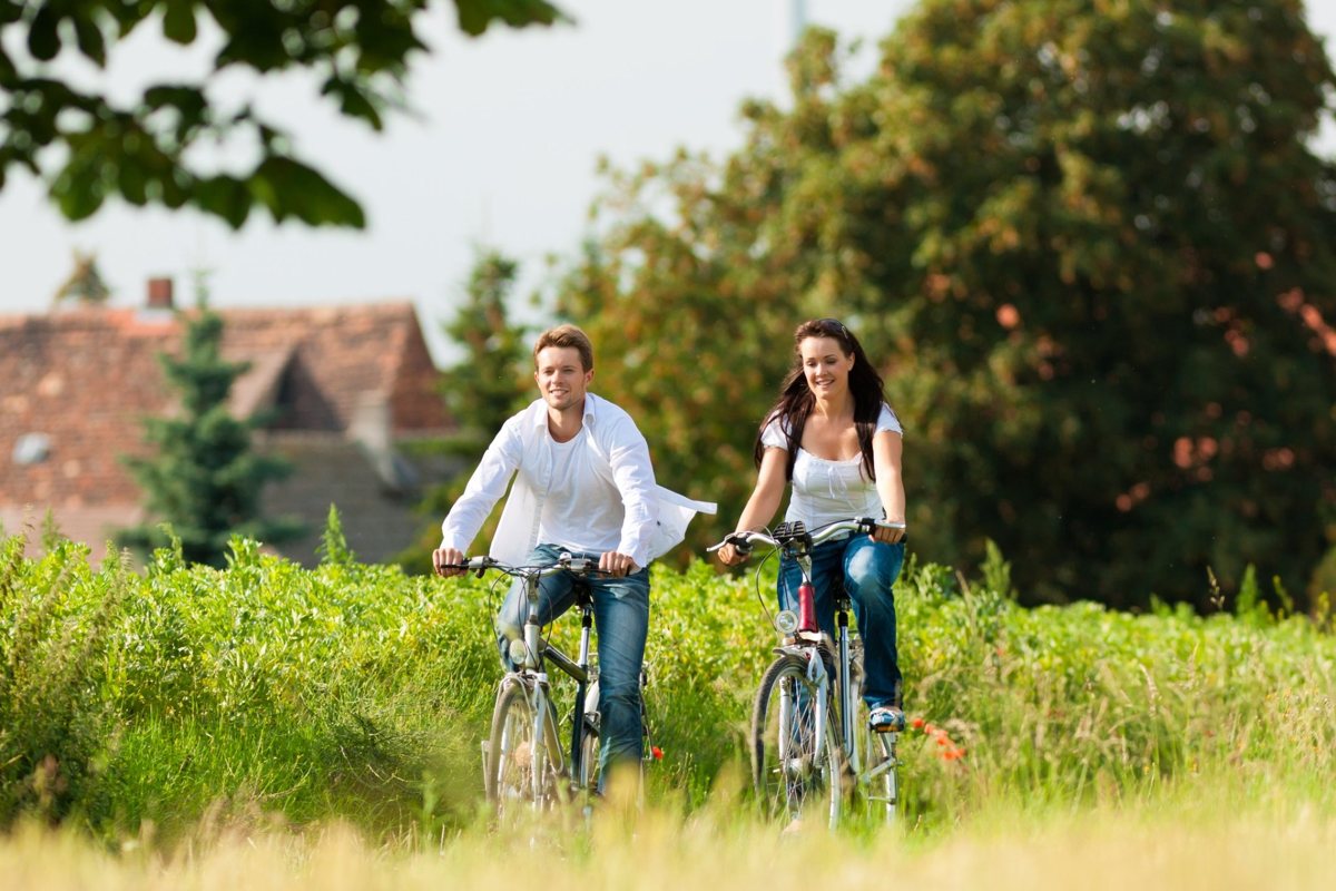 Samen op de fiets in het groen